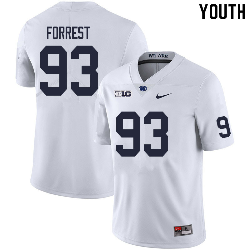 Youth #93 Levi Forrest Penn State Nittany Lions College Football Jerseys Sale-White